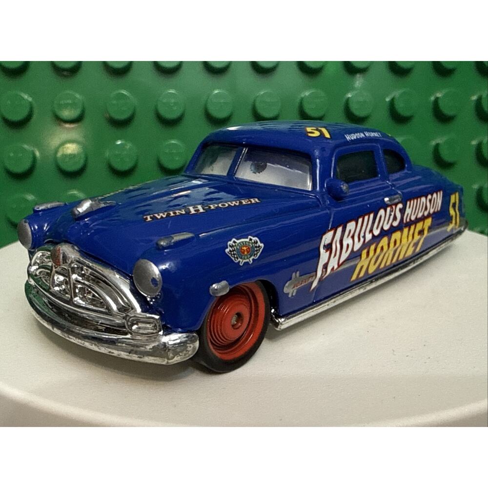 Disney Pixar Cars #51 Fabulous Hudson Hornet With Red Wheels Diecast Moving Eyes